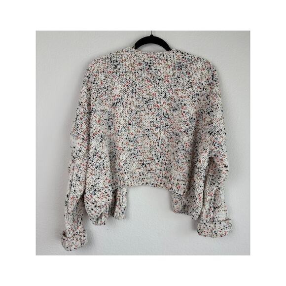 MOON & MADISON Cream Orange Sz Lg Chunky Oversized Knit Crop Sweater Cottagecore - Picture 4 of 10